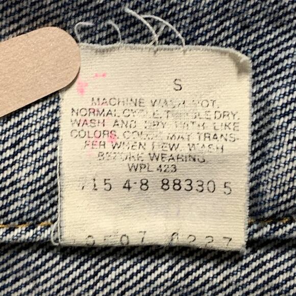 Vintage 80s Levis Acid Wash Denim Trucker Jean Jacket USA 4 Pocket XS Unisex - Picture 9 of 10